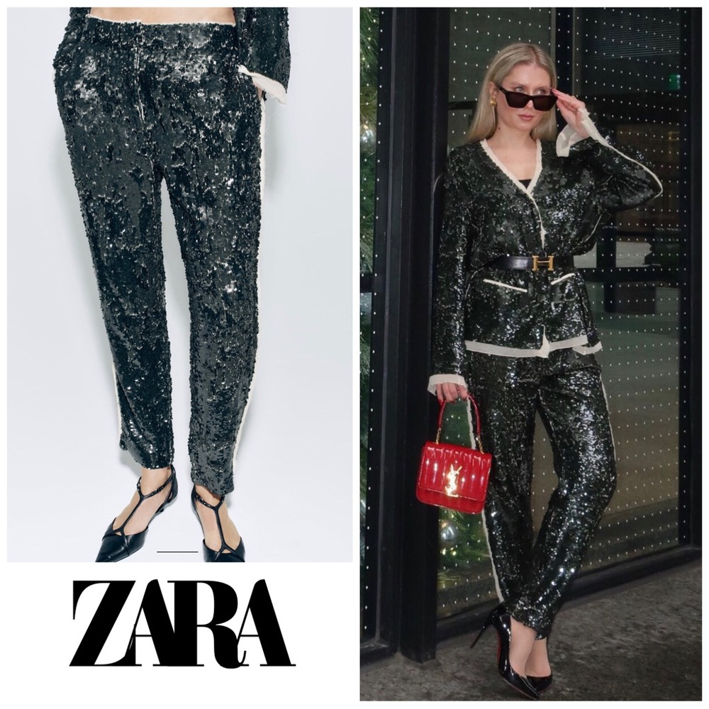 ZARA SEQUIN PANTS BLOGGERES FAVORITE